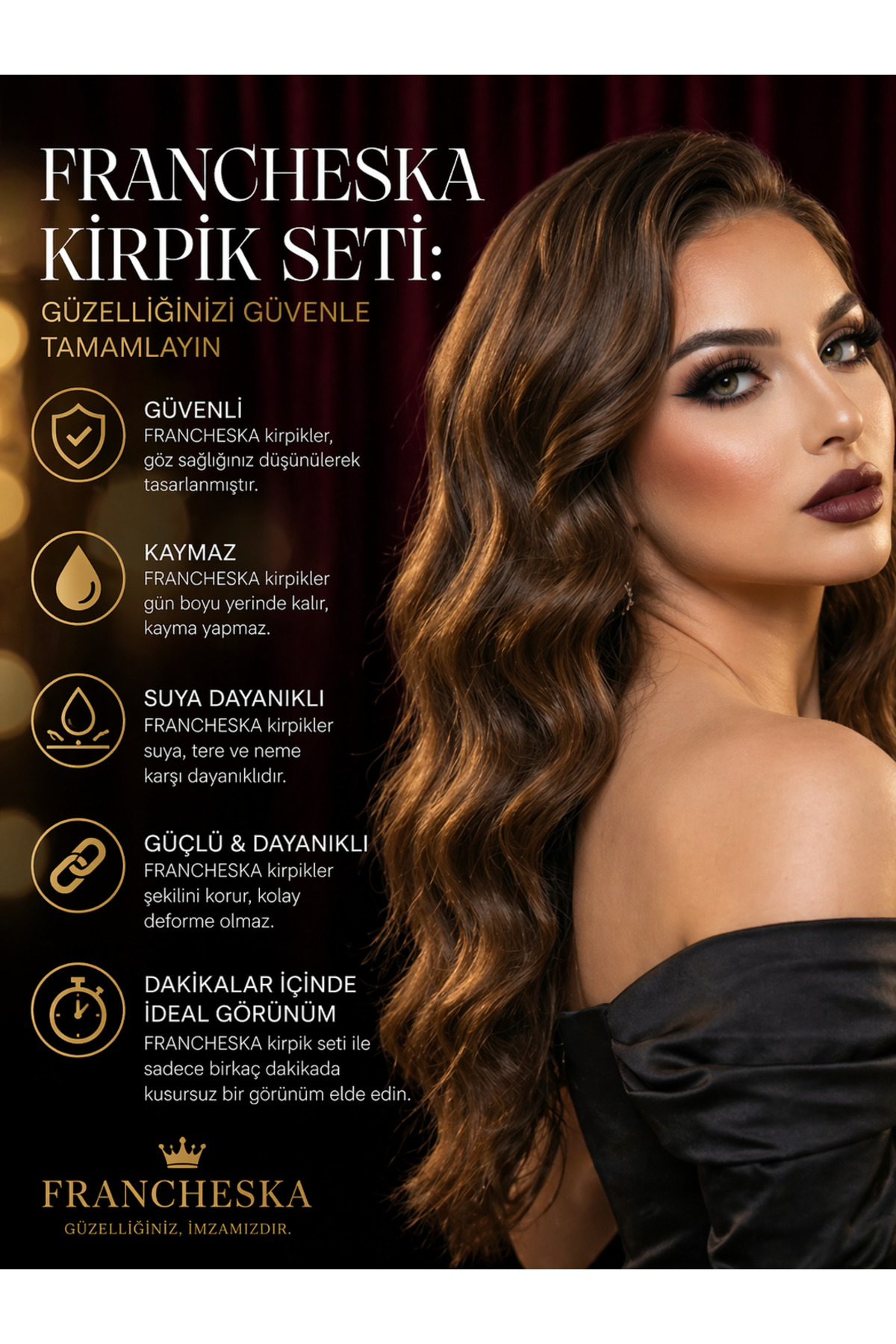 Yumuşak Kıl Takma Kirpik Seti 640 Demet | 30D 40D 50D 60D Mix | El Yapımı İpek Kirpik Demetleri + Cımbız & Uygulama Aparatları — FRNCHSKA-LUXSET1 — تصویر 8 از 9