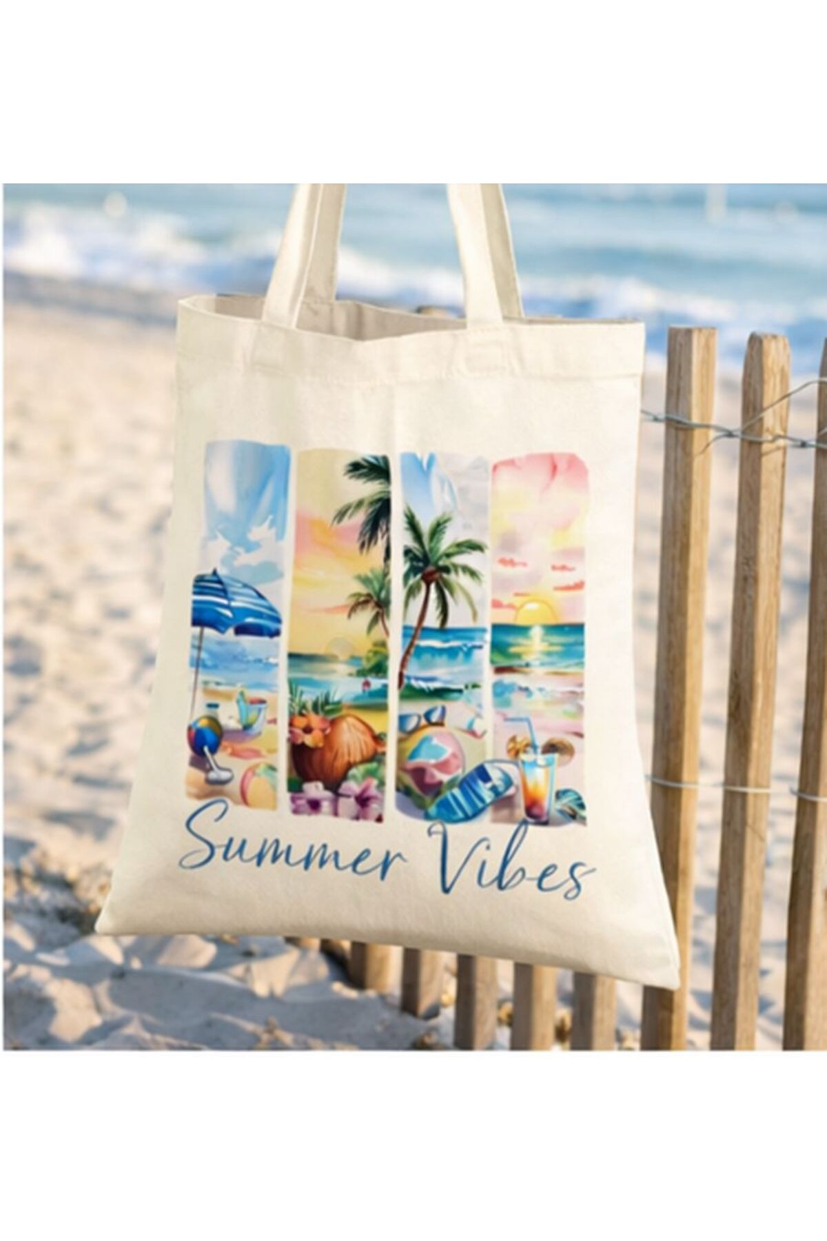 KADOREX DESIGN Summer Vibes Tropical Beach Tote Bag