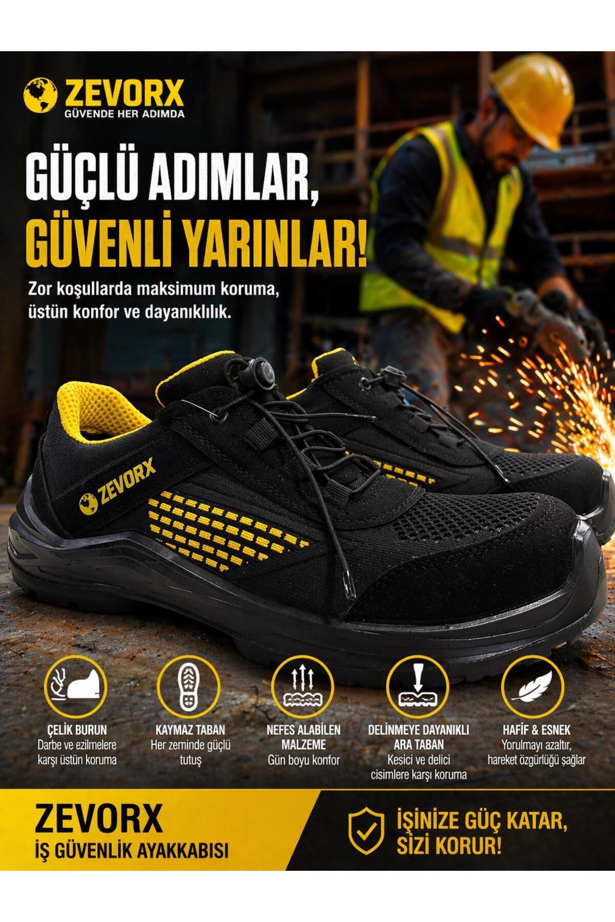 Kaan Zevorx süet Örgü iş Ayakkabısı Çelik Burunlu Akıllı Bağcıklı