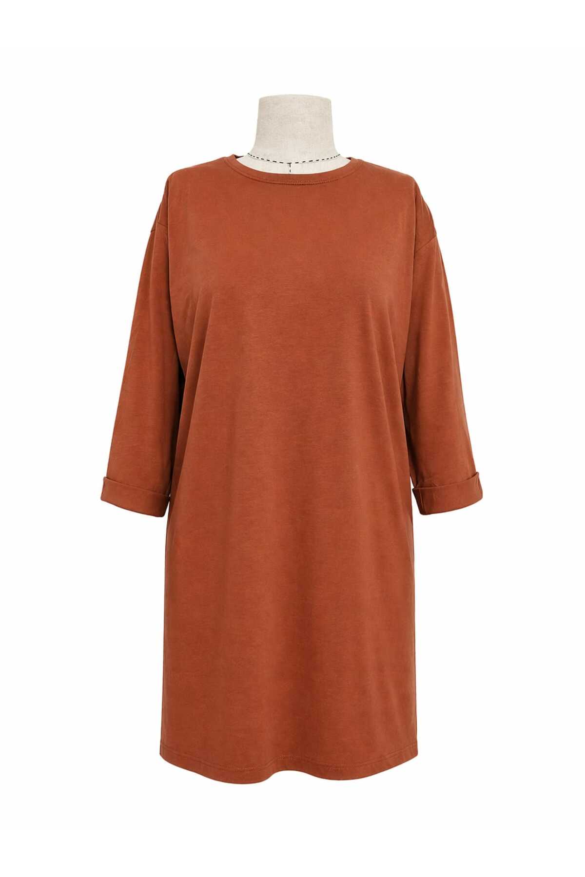 Women's Lycra Solid Color Medium and Over Short Sleeve Comfortable Cut Oversize Tunic Combed Cotton
