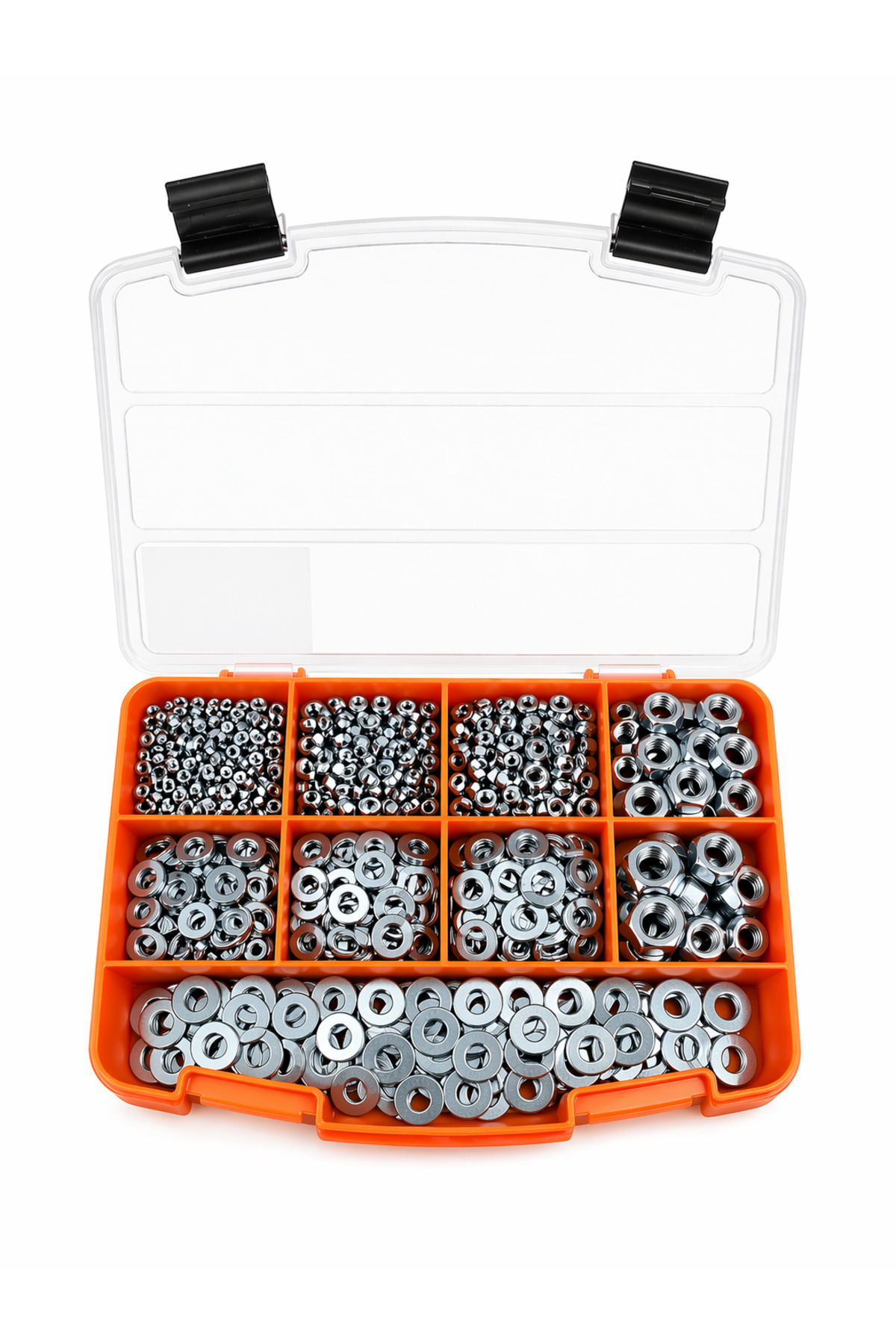 Netzerkoz 761 adet 11 Çeşit Somun ve Pul Seti (M3,M4,M5,M6,M8), Galvanizli Altıgen Somun ve Pul - DIN 934