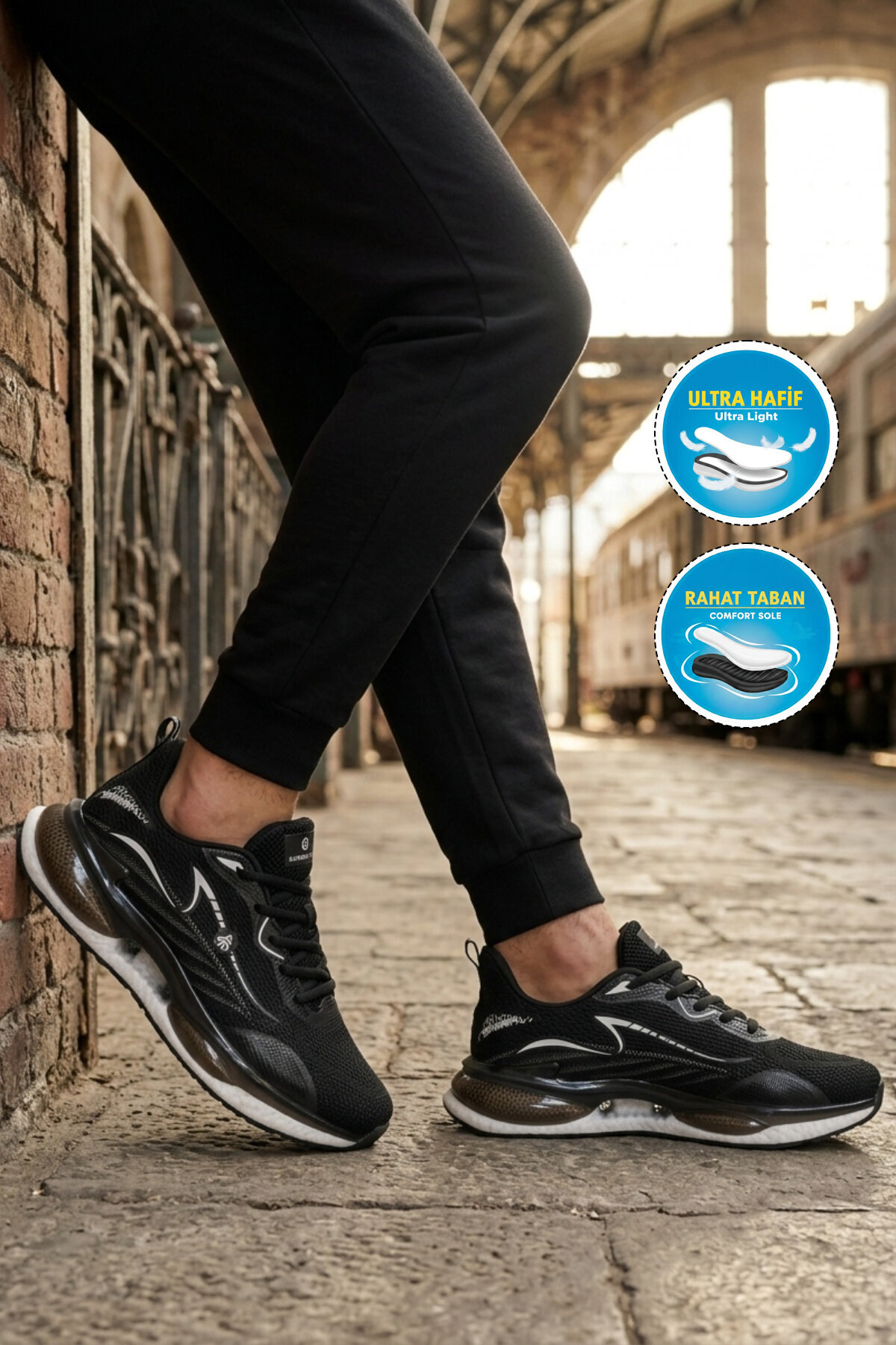 کفش اسپرت مردانه ComfortSole مشکی و سفید 101 25087-M — رنگارنگ KP-00000000023988 — تصویر 2 از 5