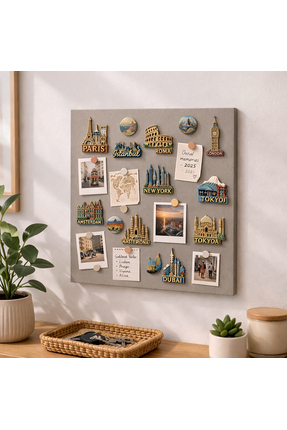 Decopin METAL MAGNET PANOSU - HATIRLATMA HATIRA PANOSU 42 X 42 cm VİZON