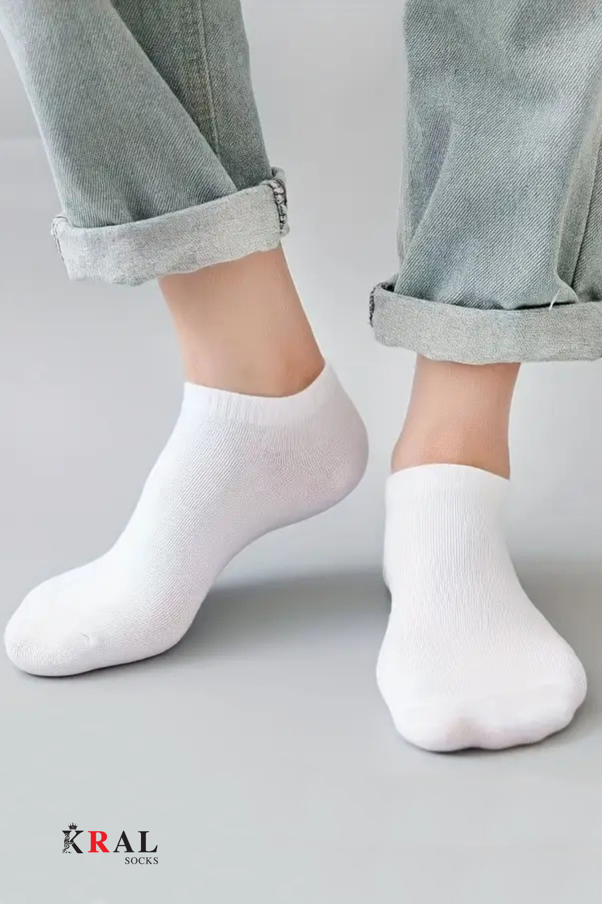 KRAL SOCKS 12 Çift Unisex Pamuklu Dikişsiz Bilek Boy Çorap görsel 6