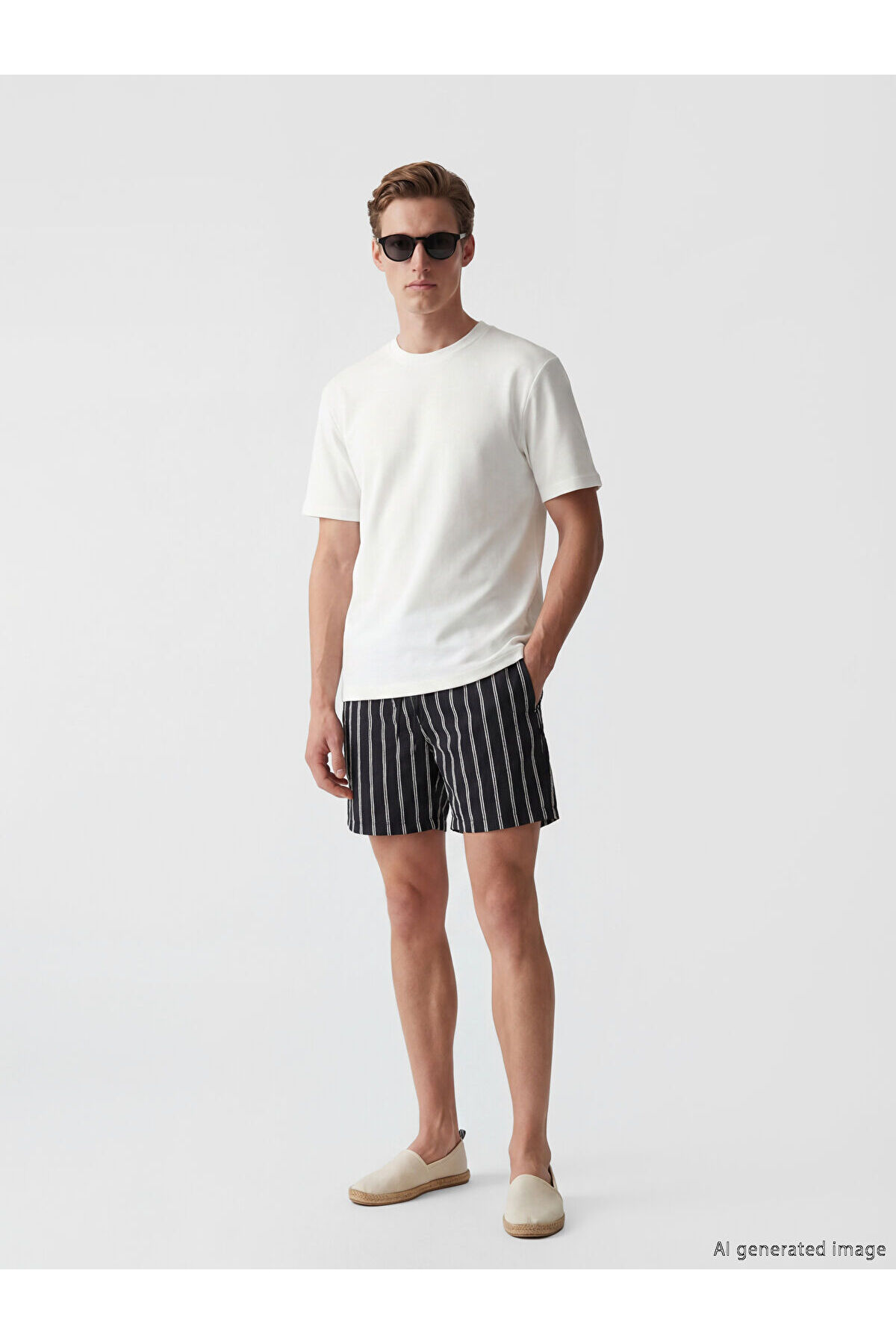 LC Waikiki Ozmarka New Season Short Length Striped Men's Swim Shorts