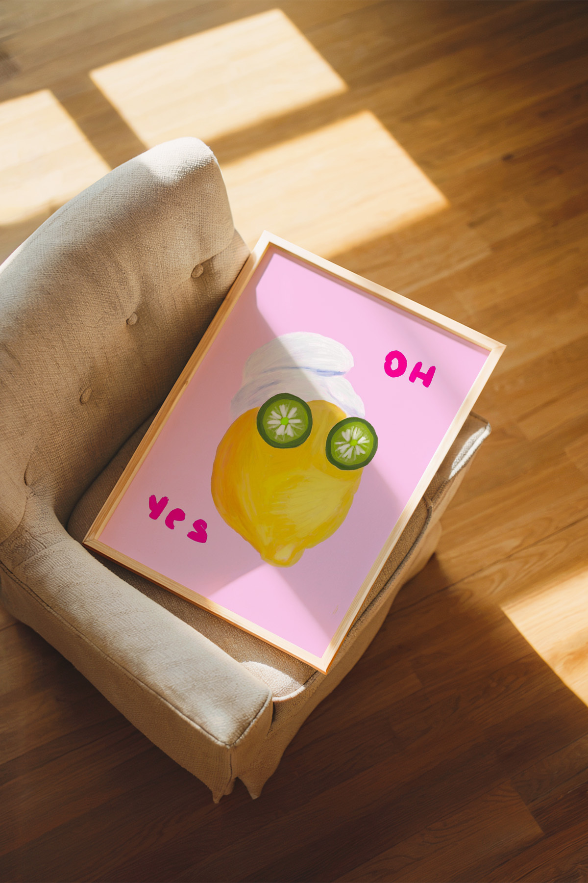Limon Tablo Poster Spa Temalı Modern İllüstrasyon Mutfak Duvar Dekoru Çerçevesiz
