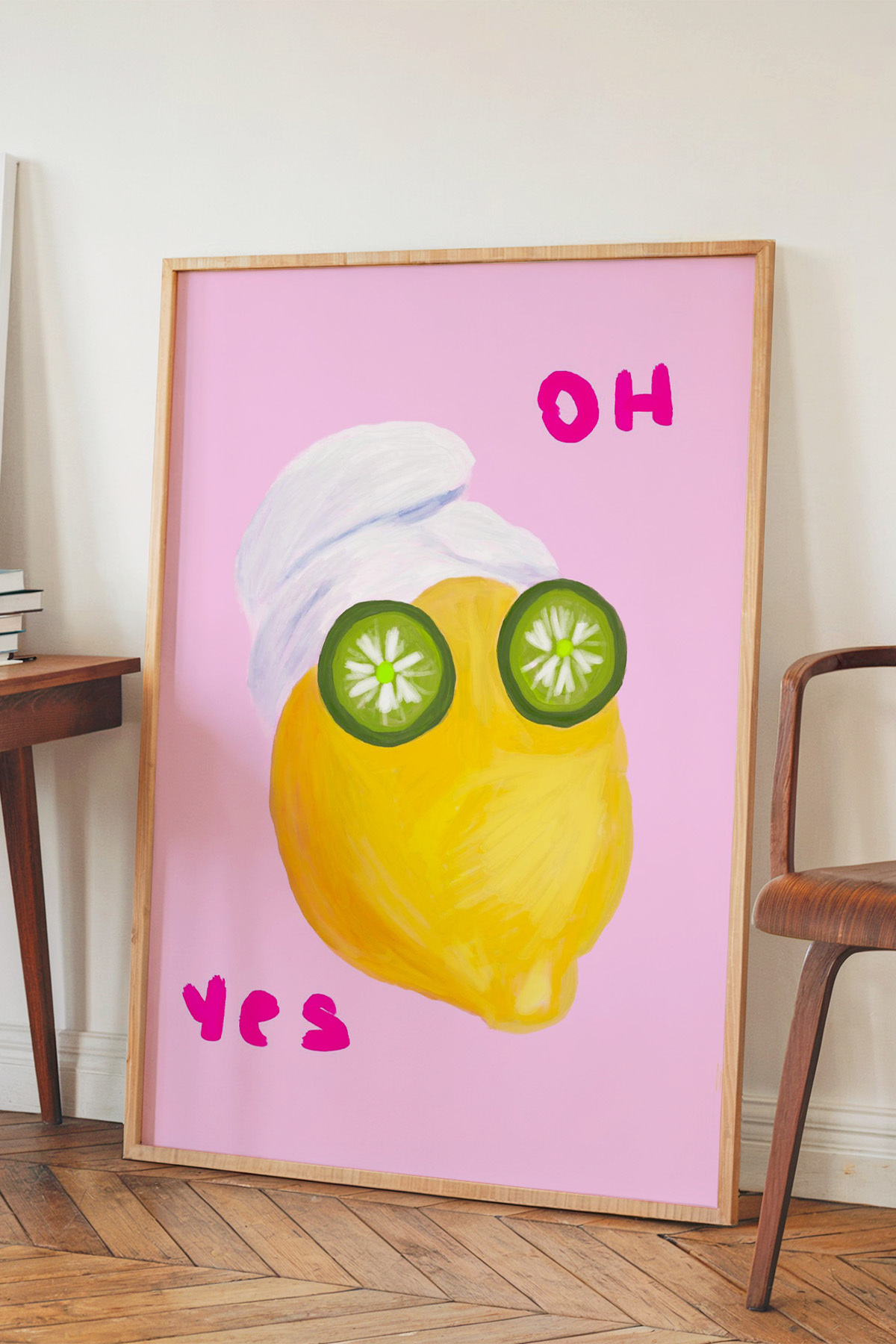 Limon Tablo Poster Spa Temalı Modern İllüstrasyon Mutfak Duvar Dekoru Çerçevesiz