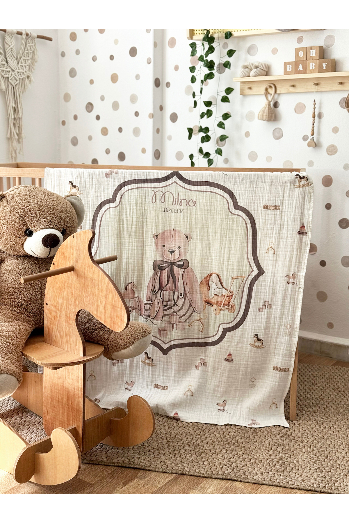 Double Muslin Baby Blanket 100% Cotton Muslin Blanket 90x110cm Breathable Fabric