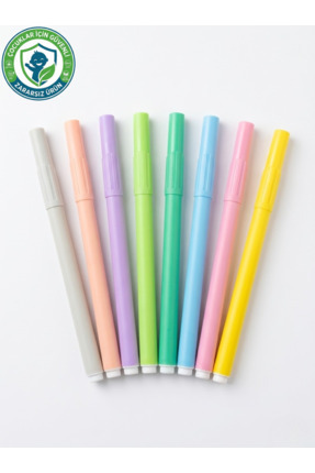 The Monarch Co 8'li Premium Pastel Yıkanabilir Keçeli Kalem Seti - Güvenli, S...
