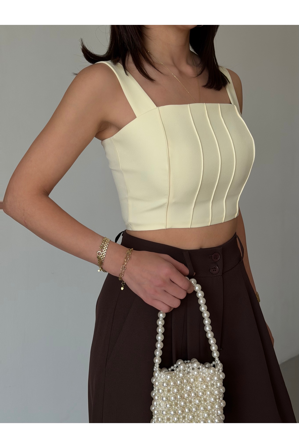 LASER CUT ÇIMA DETAILED BUSTIER