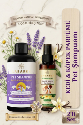lasaroz Kedi Köpek Şampuanı 250 ml + Kedi Köpek Parfümü 100 ml Avantajlı Set
