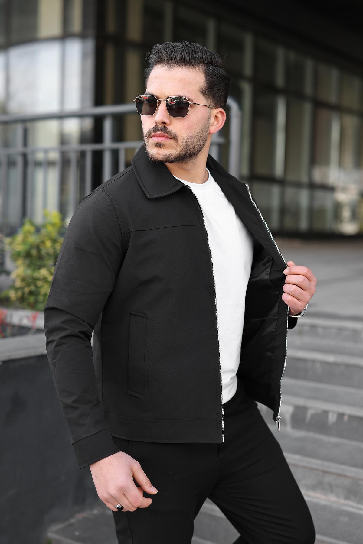 ByTrend Yakalı Fermuarlı Mevsimlik Mont PLDP 3033_60390-1 görsel 2