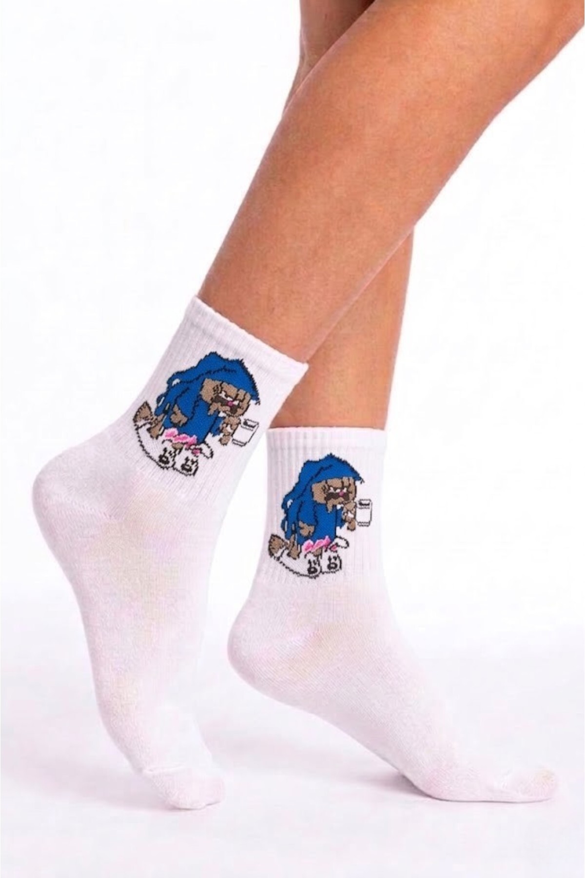 Socks Stores 6 Çift Unisex Pamuklu Renkli Kolej Çorap Seti, Erkek Kadın Soket Çorap görsel 8