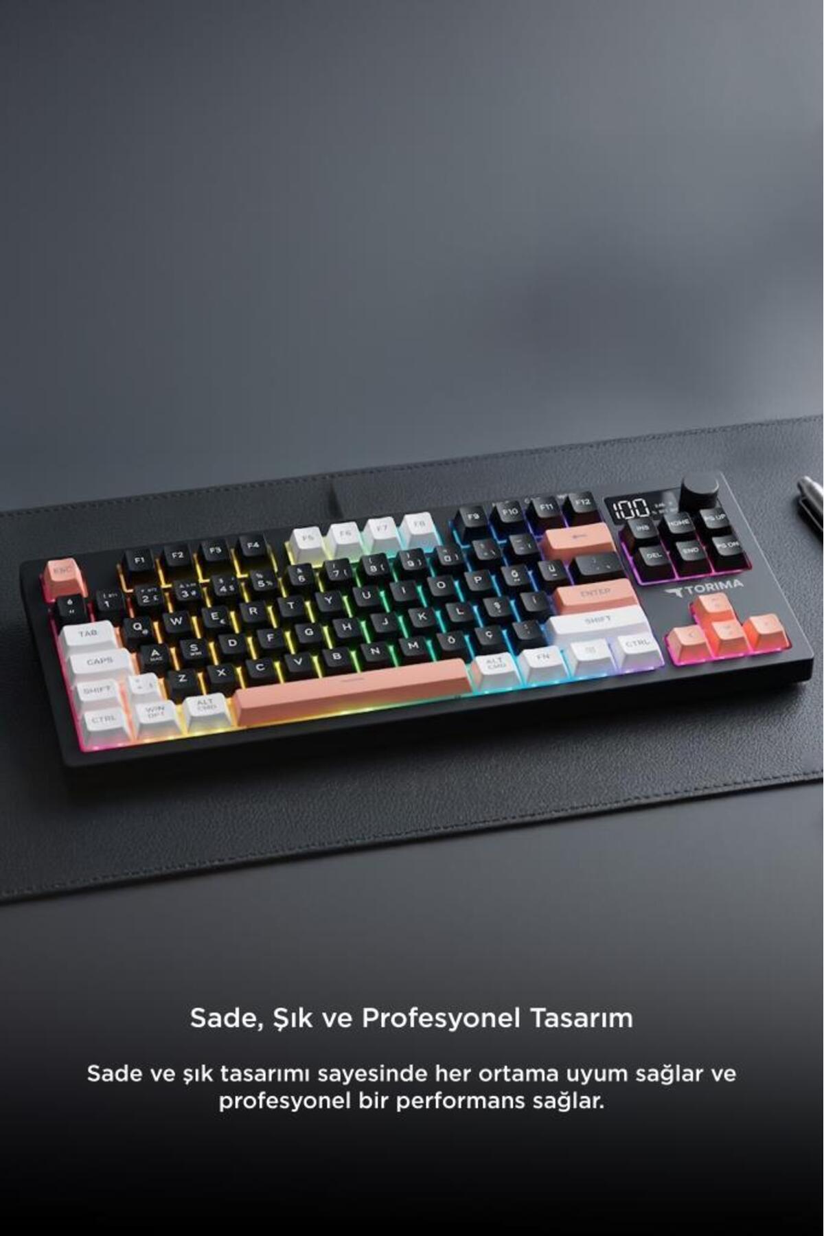 کیبورد Q با نور RGB و اتصالات چندگانه مدل TK15 سیاه