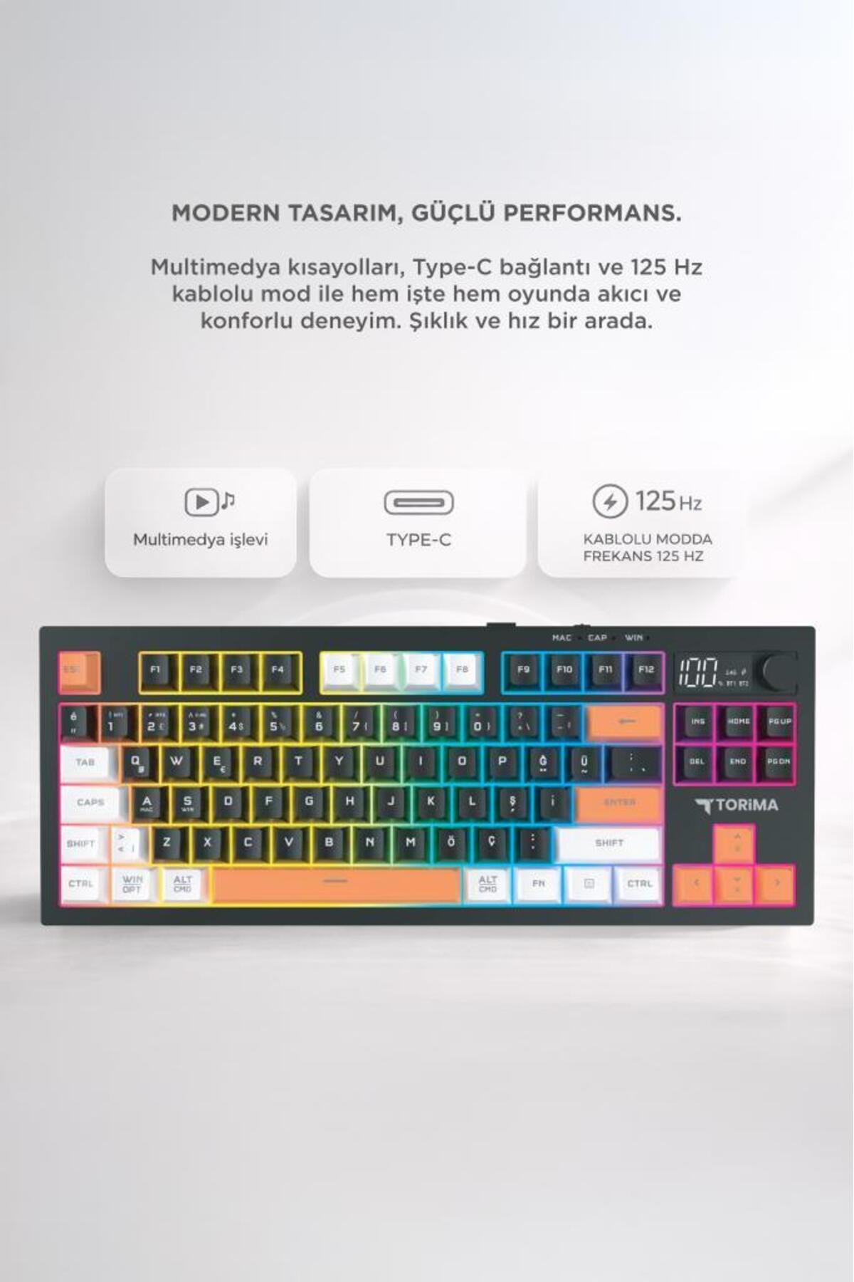 کیبورد Q با نور RGB و اتصالات چندگانه مدل TK15 سیاه