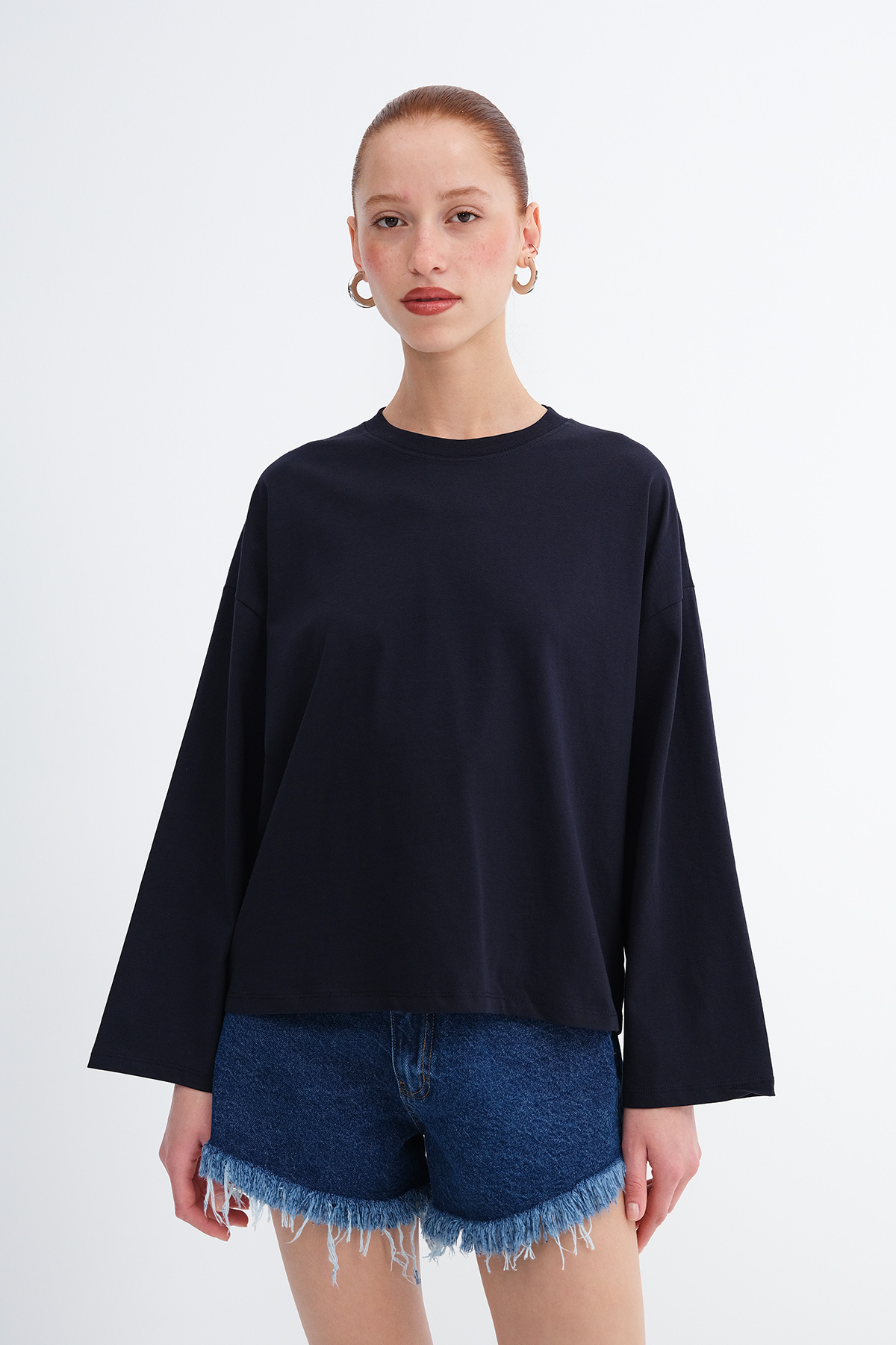 Addax Uzun Kollu Basic T-shirt B10571 görsel 2