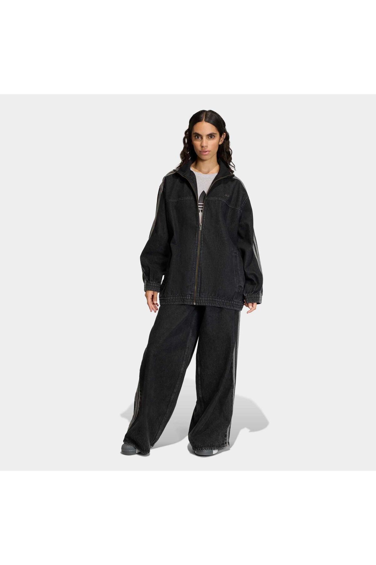 adidas Firebird Adilenium Kadın Siyah Jean Ceket (KD2926) görsel 3