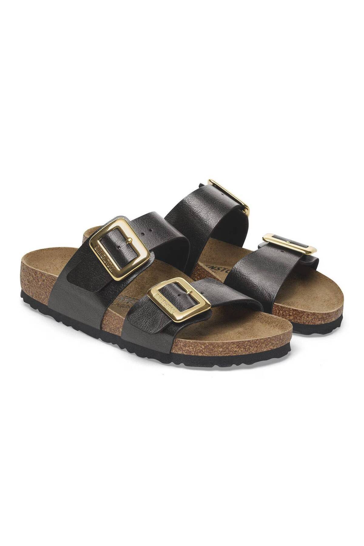 دمپایی زنانه مشکی سگک‌دار سیدنی لوکس کد ۱۰۲۹۳۷۹ بیرکن استاک دمپایی Birkenstock
