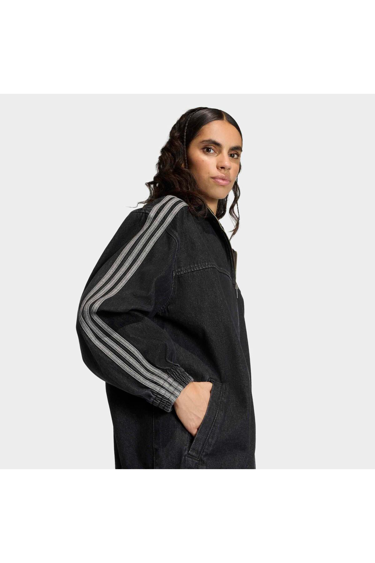 adidas Firebird Adilenium Kadın Siyah Jean Ceket (KD2926) görsel 5