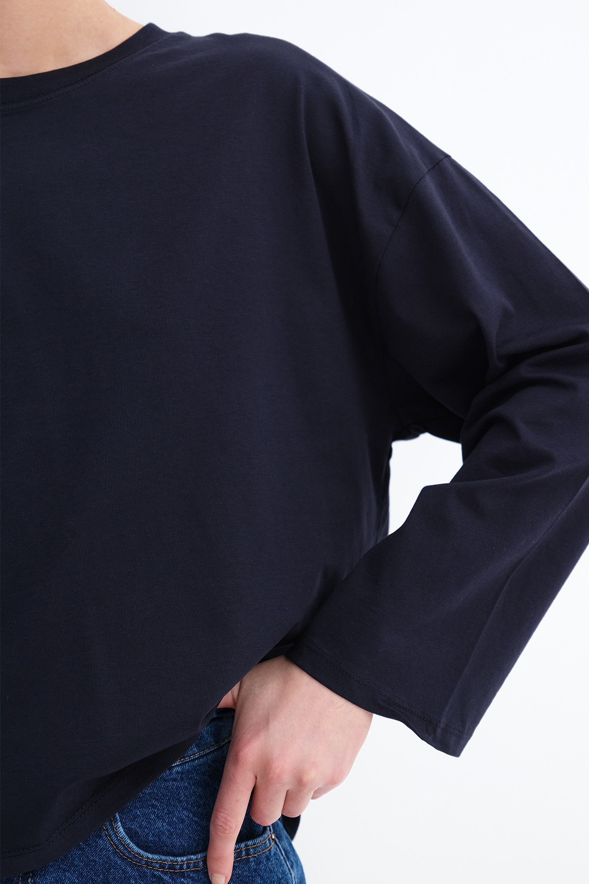 Addax Uzun Kollu Basic T-shirt B10571 görsel 3