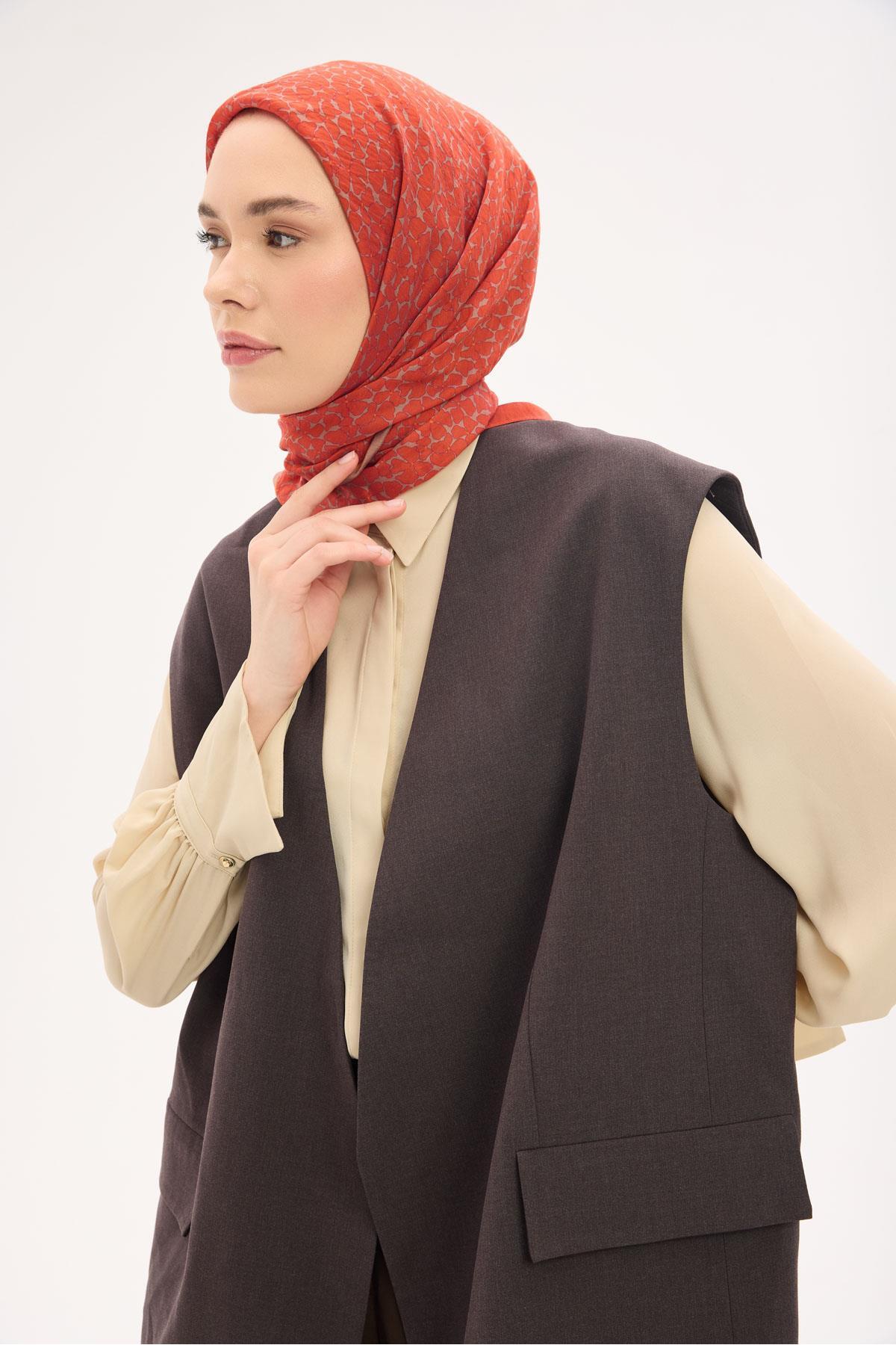 Olinda Scarf Clover Pattern Orange 90x90