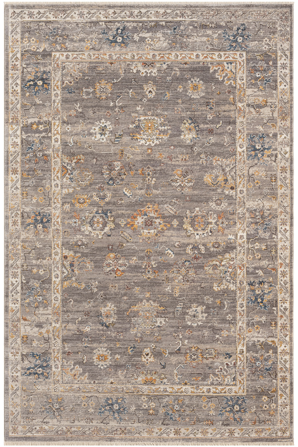 Emirgan Mink Gray Vintage Patterned Soft Woven Four Seasons Home Living Room Living Room Rug