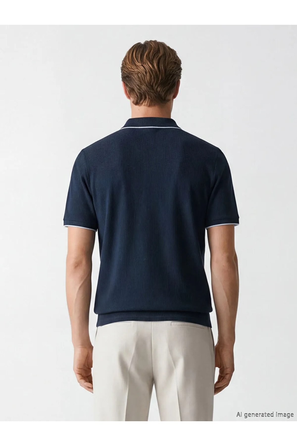 LC Waikiki Navy Blue Polo Collar Men's T-Shirt