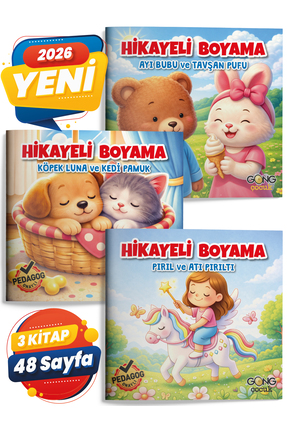 Gong HİKAYELİ BOYAMA - 3 Kitap