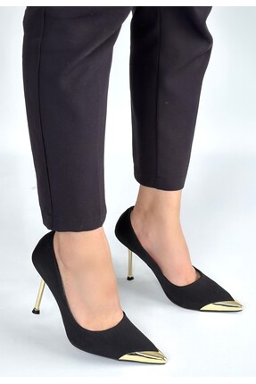 buğrahayalin Alis Siyah Saten Stiletto Ayakkabı