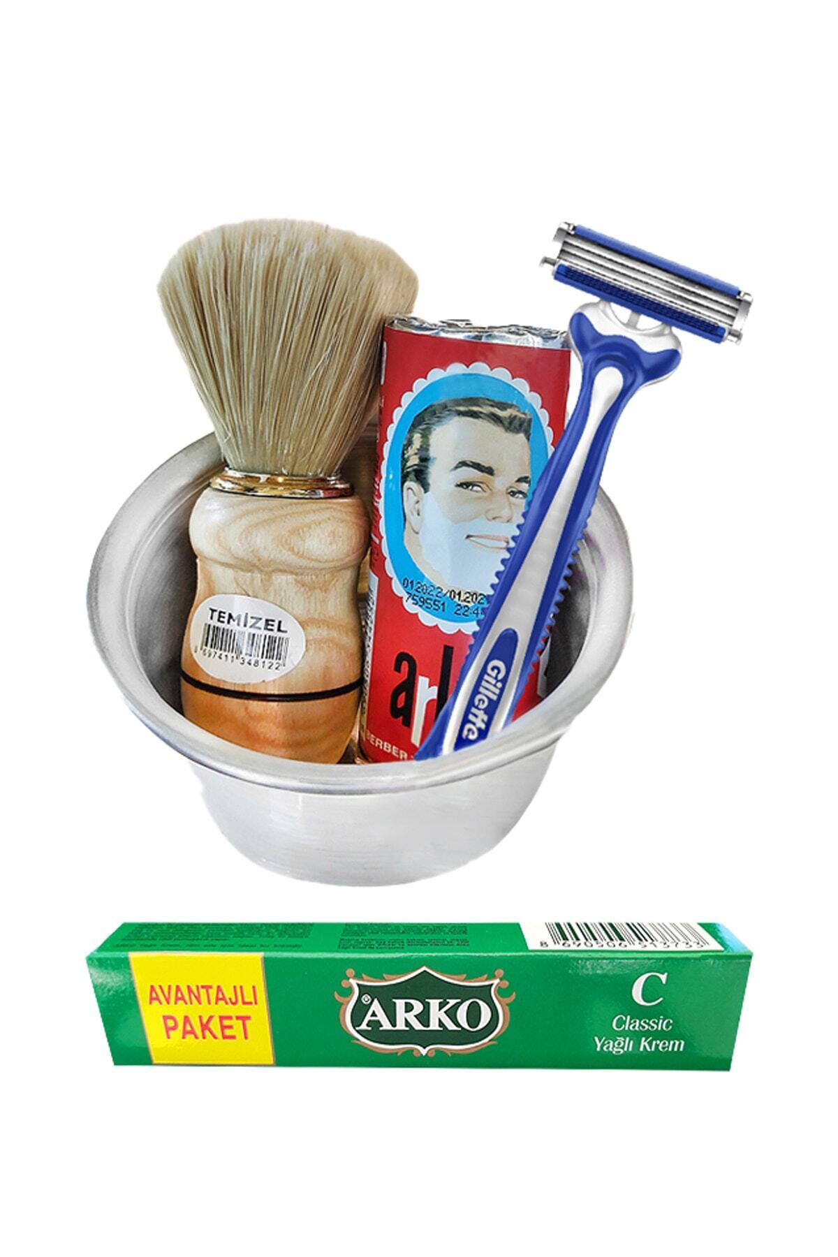 Tıraş Seti Metal Tıraş Kasesi Tıraş Sabunu 30 Cc Krem Blue 3 Tıraş Fırçası — set sakal klasik0 — تصویر 2 از 2
