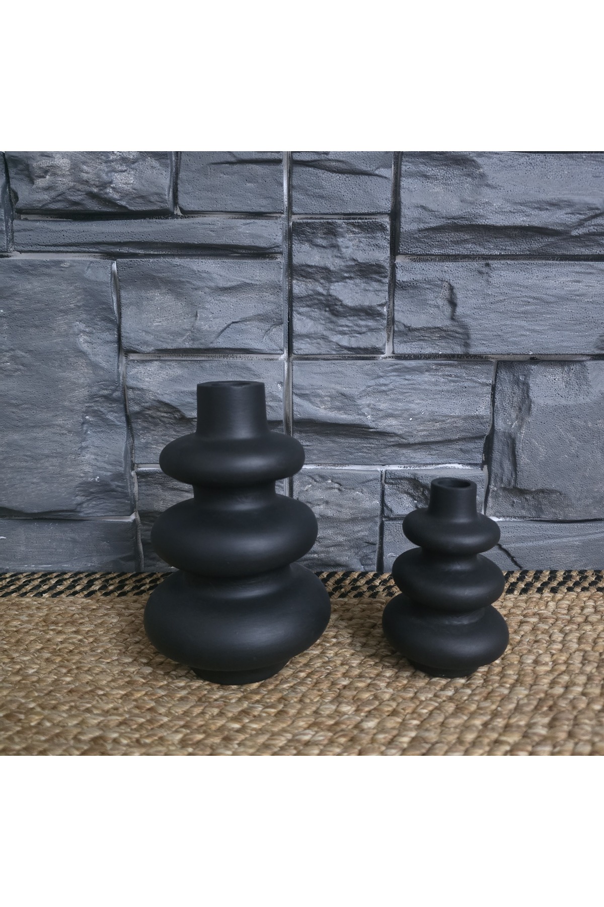 Bohemian Style BLACK Scandinavian 2-Piece Twist Vase Gift Pinterest Pampas Decorative Item