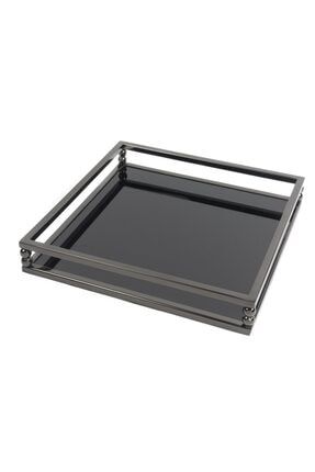 Siyah Kare Aynalı Tepsi 30x30cm P256.330965