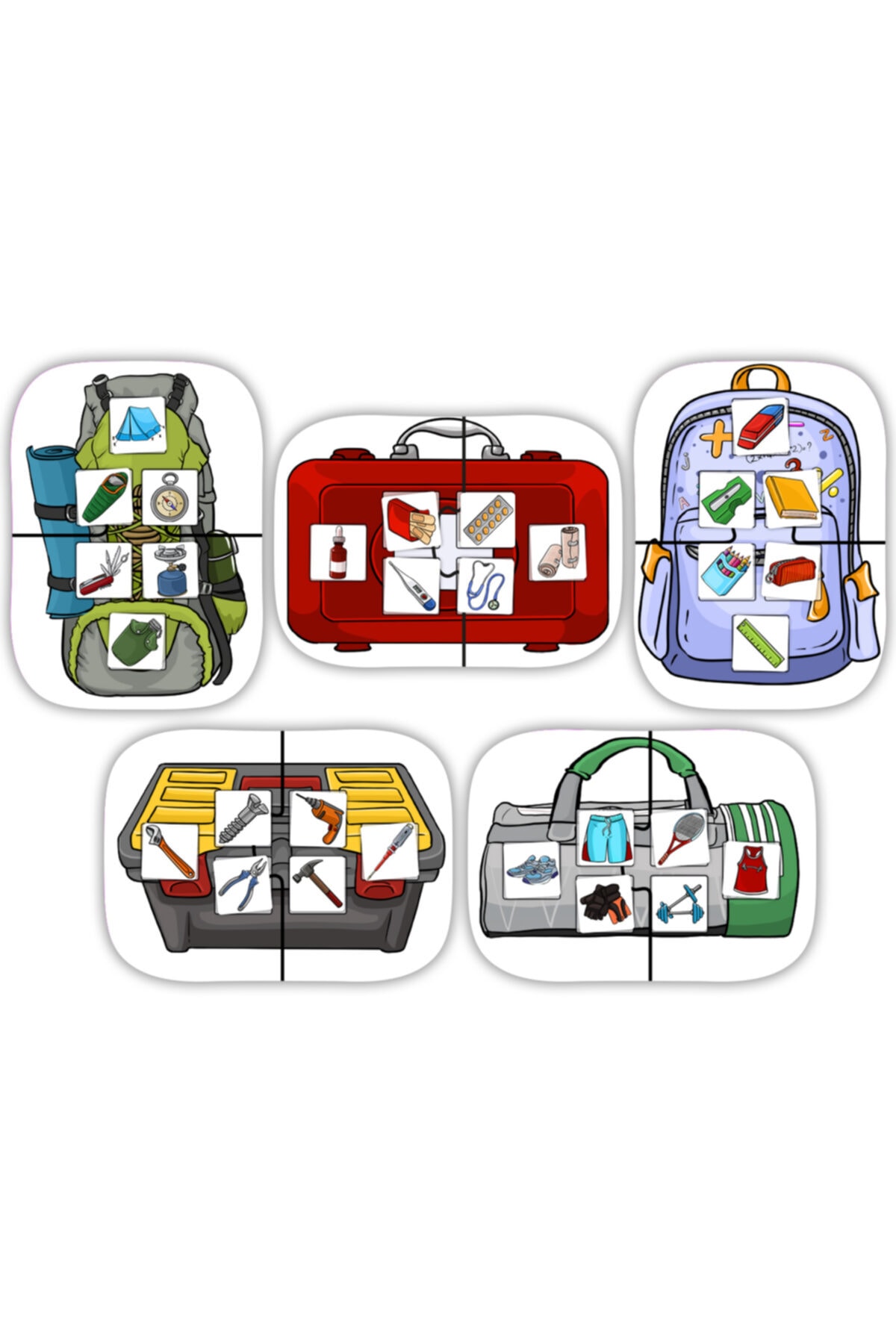 minİQ toys Çantamda Ne Var? + Aklında Tut Hafıza Oyunu 2'li Set Eğitici-öğretici Yapboz fotoğrafı 6 (önizleme)