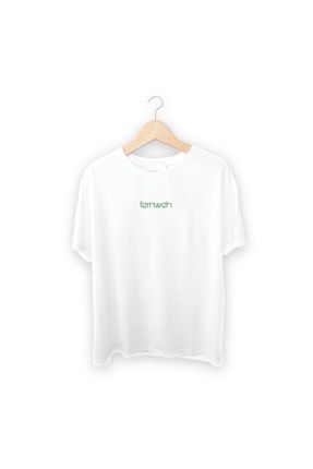 Fernweh Yeşil Yazılı Beyaz Tshirt TS1236483