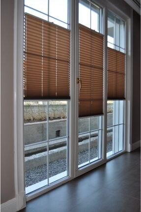 Kahverengi Plise Perde 15mm Benzersiz Yapısı Çeşitli Gün Işığı Kontrolü Seçeneği Estetik Istanbul05 TYC00235878986