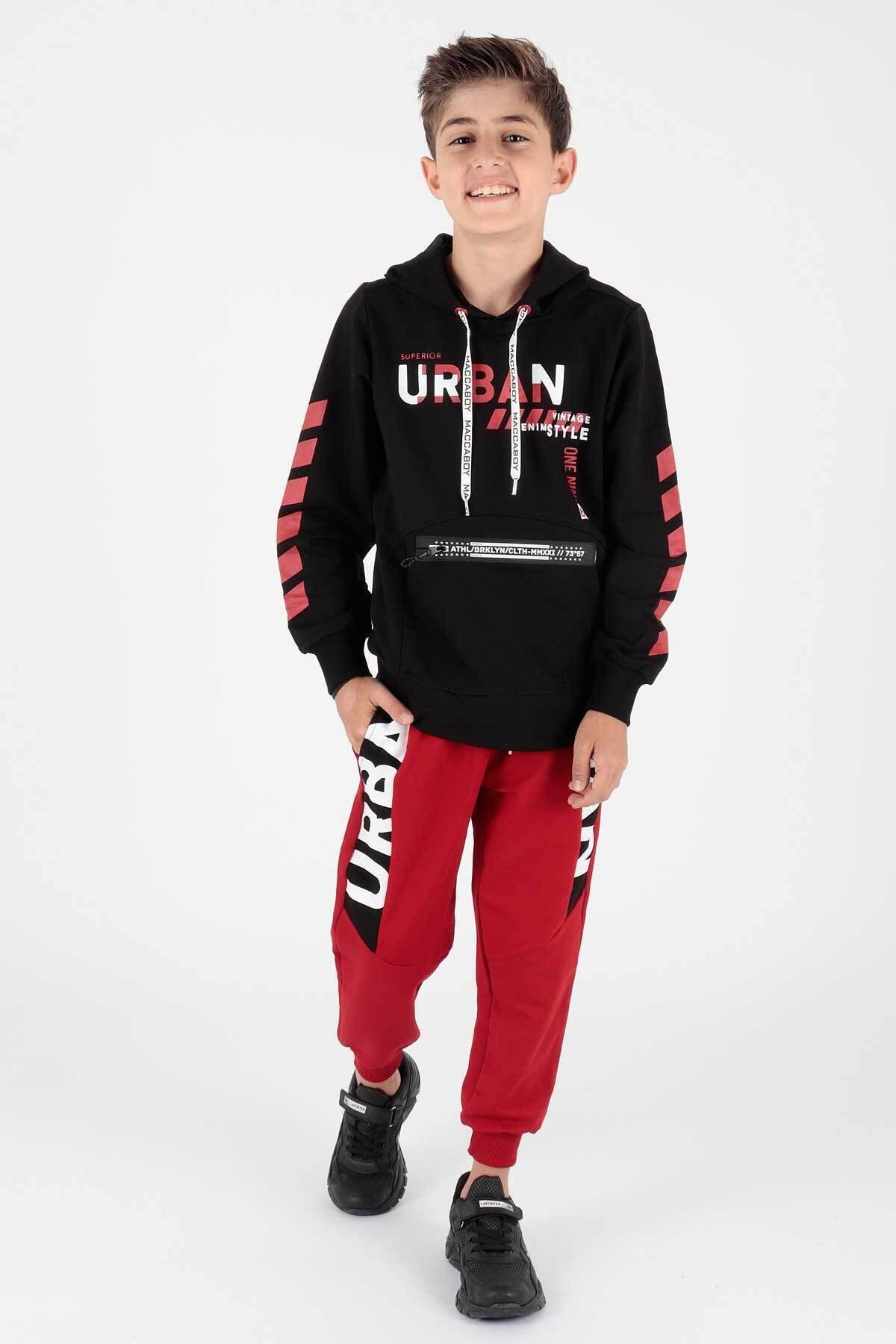 AHENG M Kids Men s Urban Print. Tracksuit Set Hooded Elastic Tight