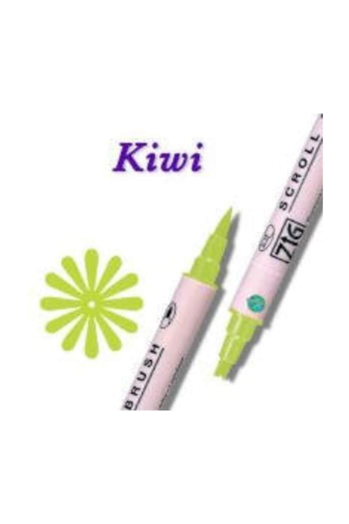 Zig-Scroll & Brush Double Line and Brush Tip Calligraphy and Shading Pen 402 Kiwi 4