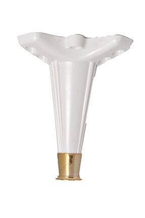 Zirve Çizgili Plastik Ayak Baza Koltuk Kanepe Ayağı Puf Tv Ünitesi Ayağı Tek Adet 20 Cm Beyaz Renk ZG-0007-1