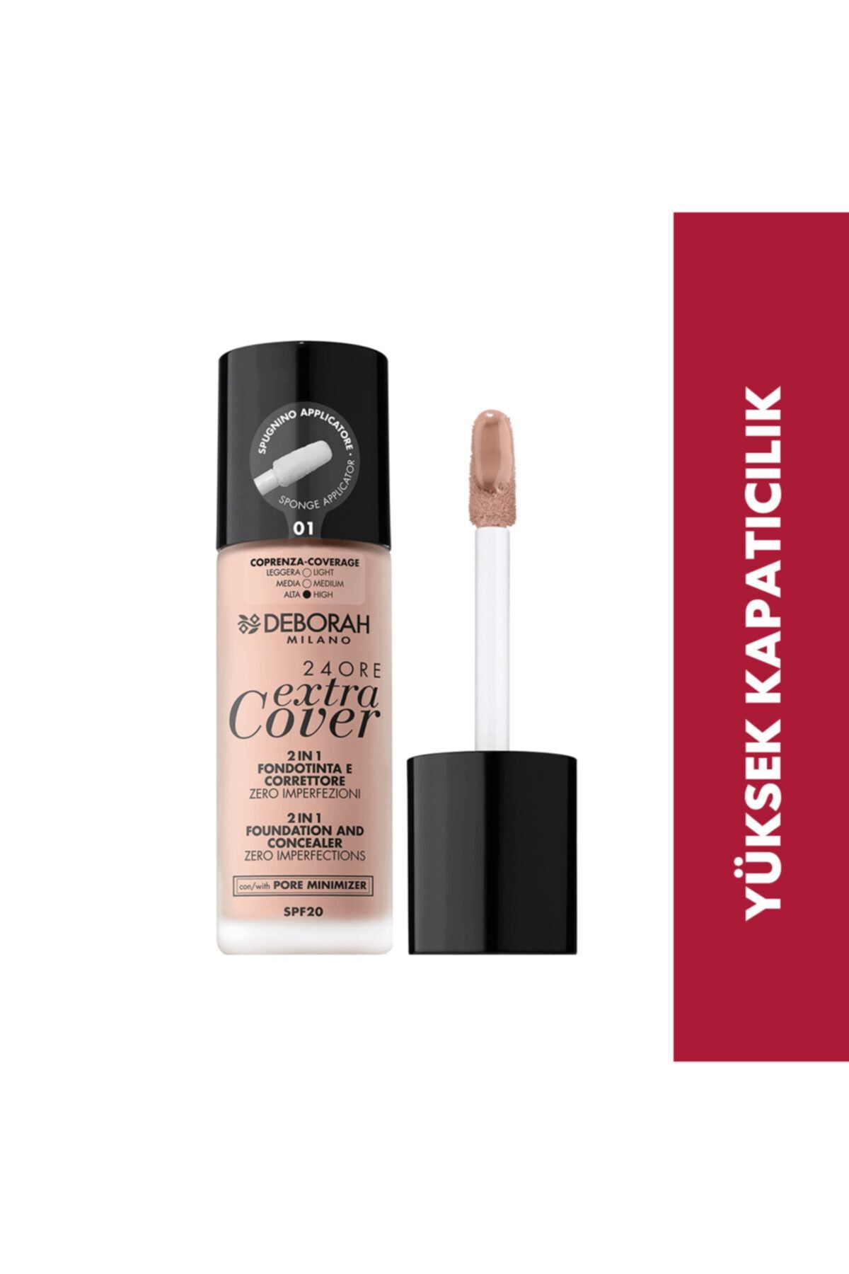 24 Ore Extra Cover Foundation No: 01 Fair Deborah Milano