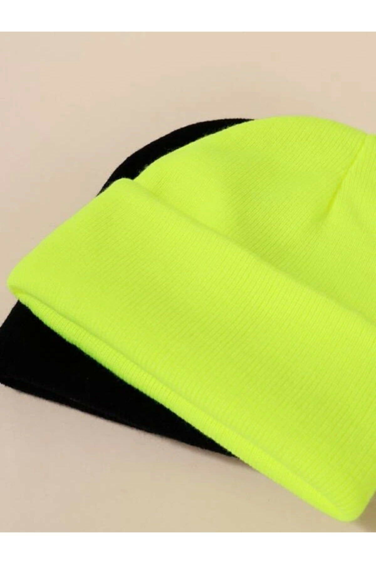 Unisex Basic Bere Seti Siyah&neon Sarı