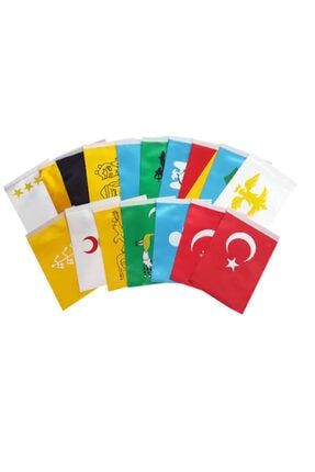 17 Li Eski Türk Devletleri Masa Bayrakları Kaliteli Basım hzr556585