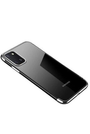 Galaxy A81 (note 10 Lite) Kılıf Zore Dört Köşeli Lazer Silikon (metalik Nikelaj Köşeler) Gri 1RX-7070