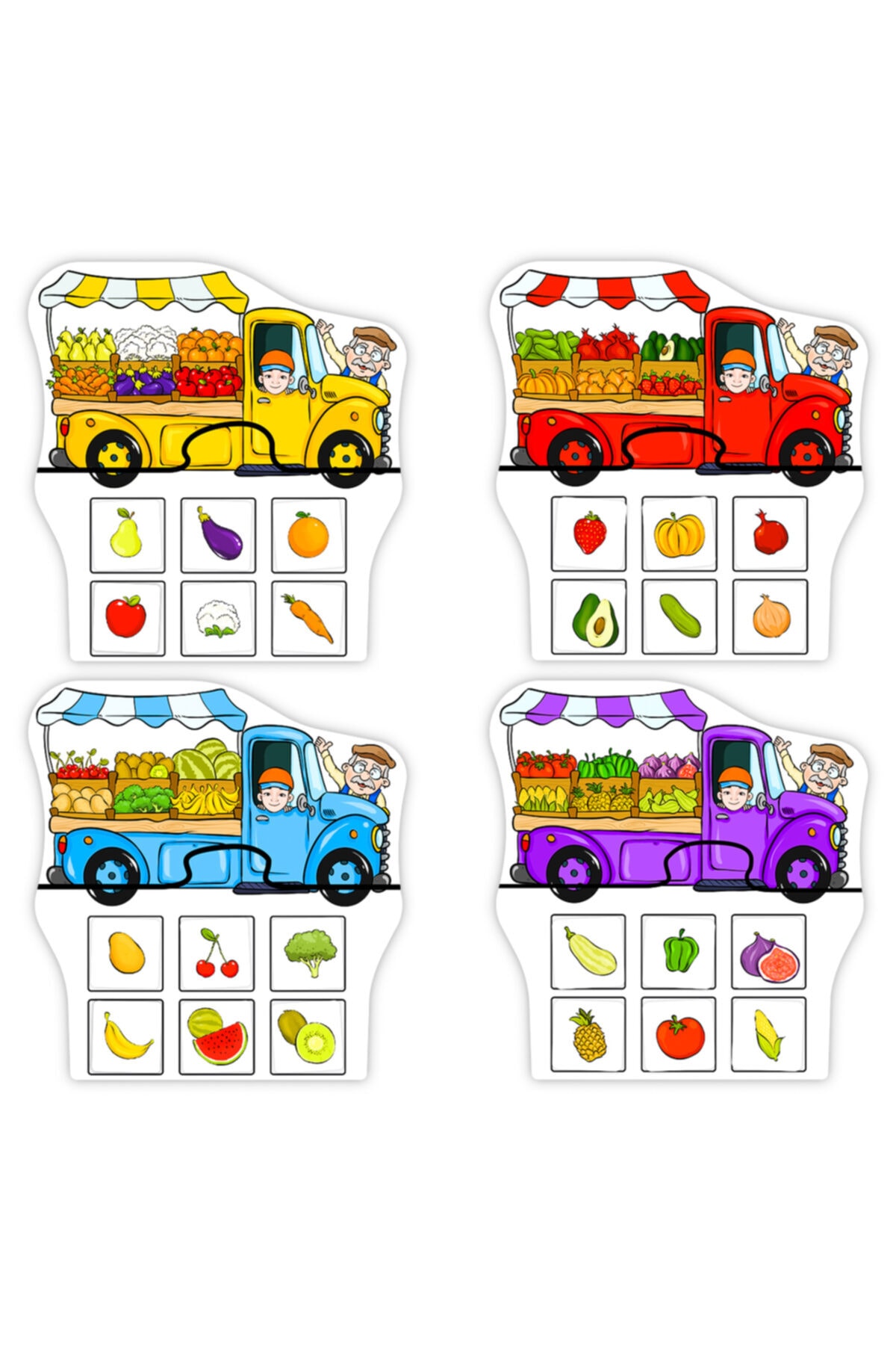 minİQ toys Sebzeler Ve Meyveler - Zıtlıklarla Safari 2'li Set Eğitici-öğretici Yapboz fotoğrafı 4 (önizleme)