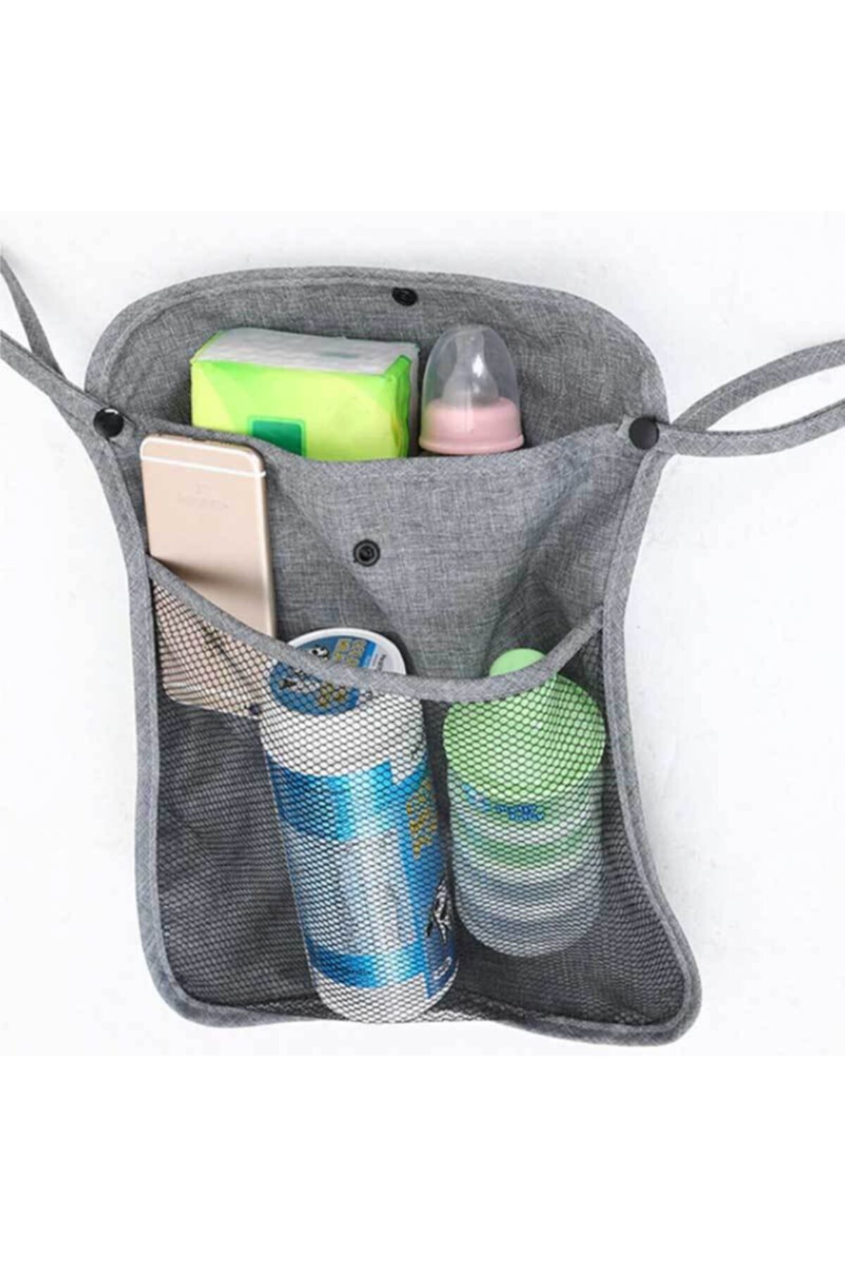 RevuBaby Bebek Arabası Çantası Bebek Arabası Düzenleyici Bebek Arabası Organizer Puset Çantası Gri fotoğrafı 3 (önizleme)