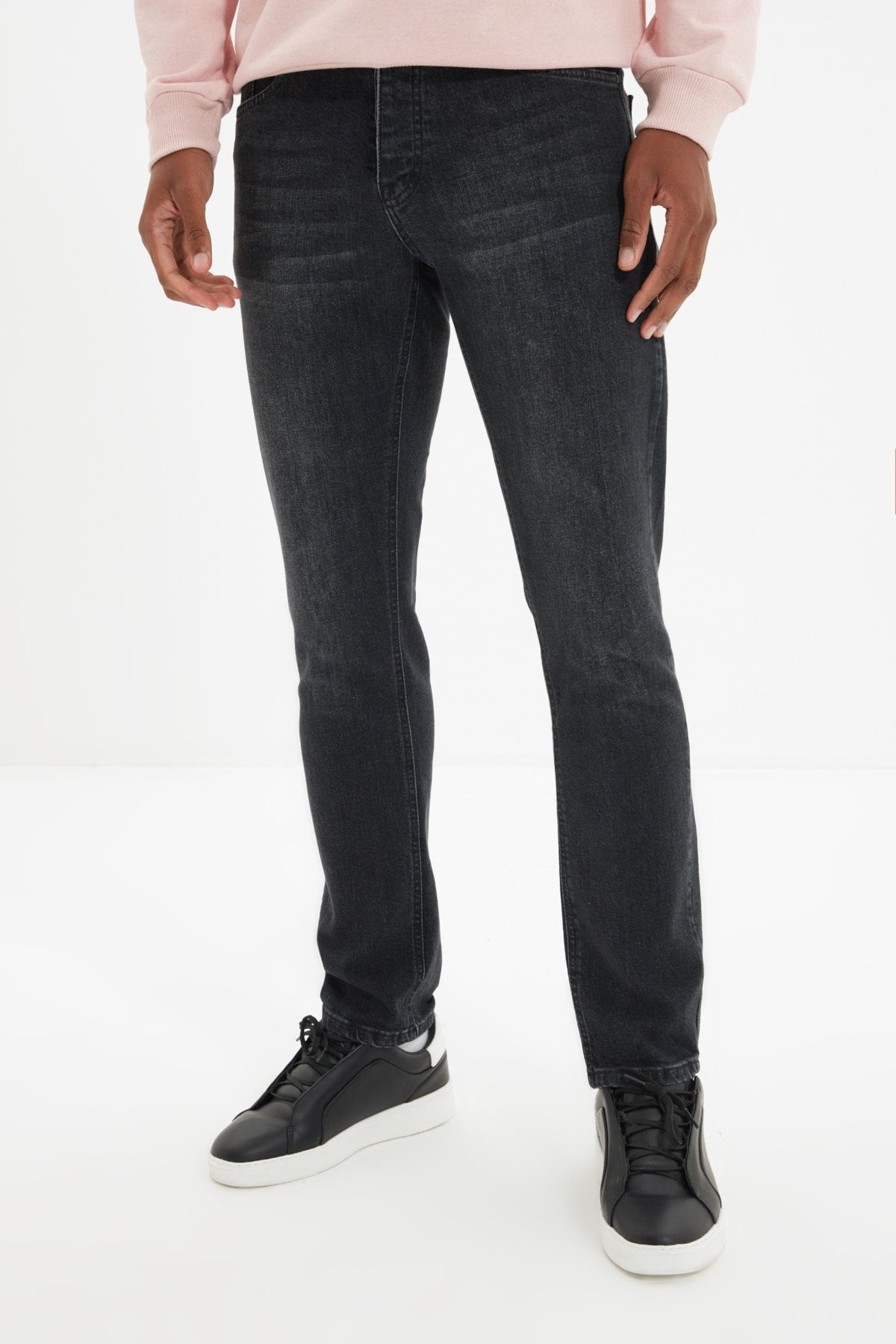 TRENDYOL MAN Siyah Erkek Esnek Kumaş Slim Fit Jeans Kot Pantolon TMNAW22JE0031