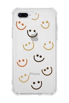 Iphone 8 Plus Şeffaf Darbe Emici Gülücük Desenli Olex Kılıf IP8POLEX-290