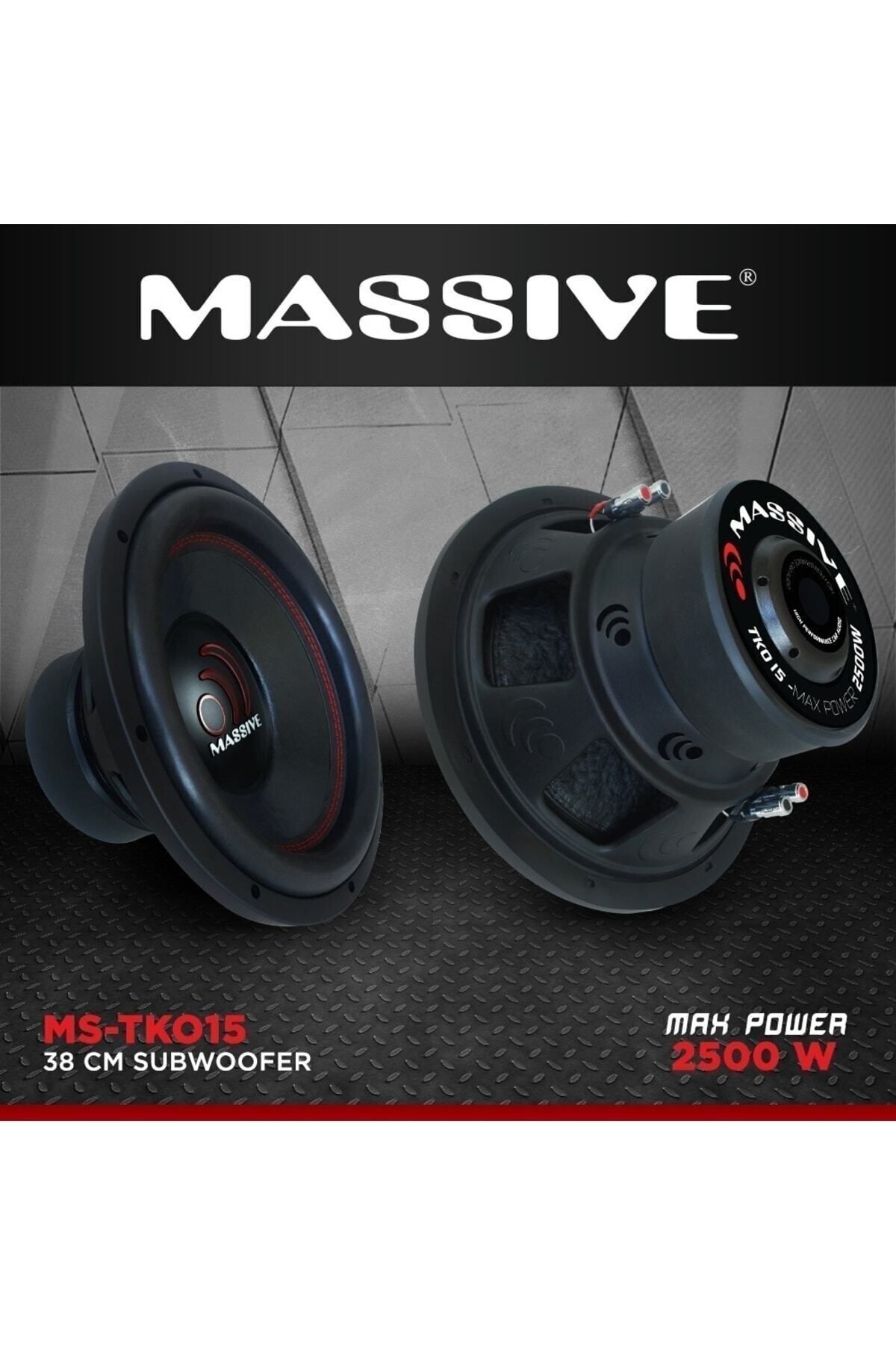 Massive Ms-tko15 38 Cm Çift Bobin Subwoofer Bas 2500 Watt Maximum