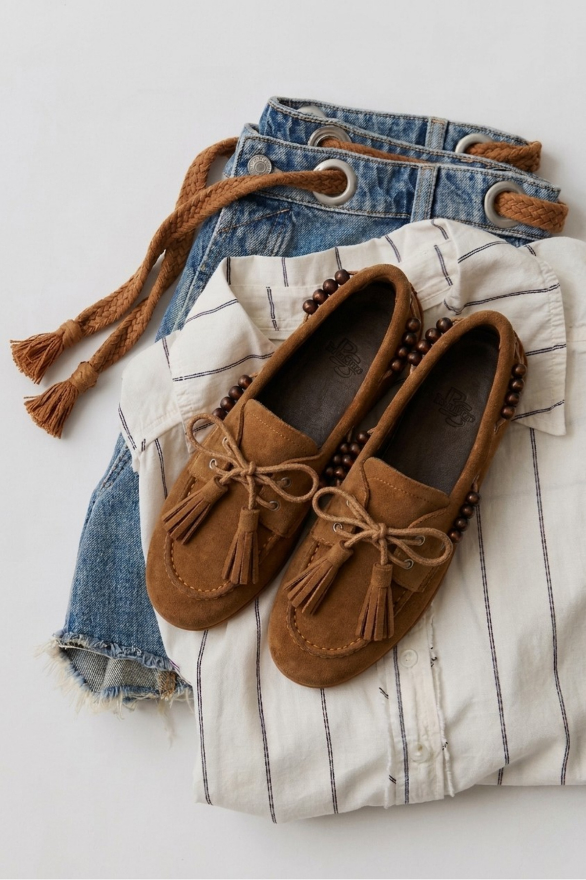BonuStep Odessa Loafer Kadın Taba Hakiki Süet Deri Boncuk ve Püskül Detaylı Kaymaz Termotaban Loafer Ayakkabı görsel 5