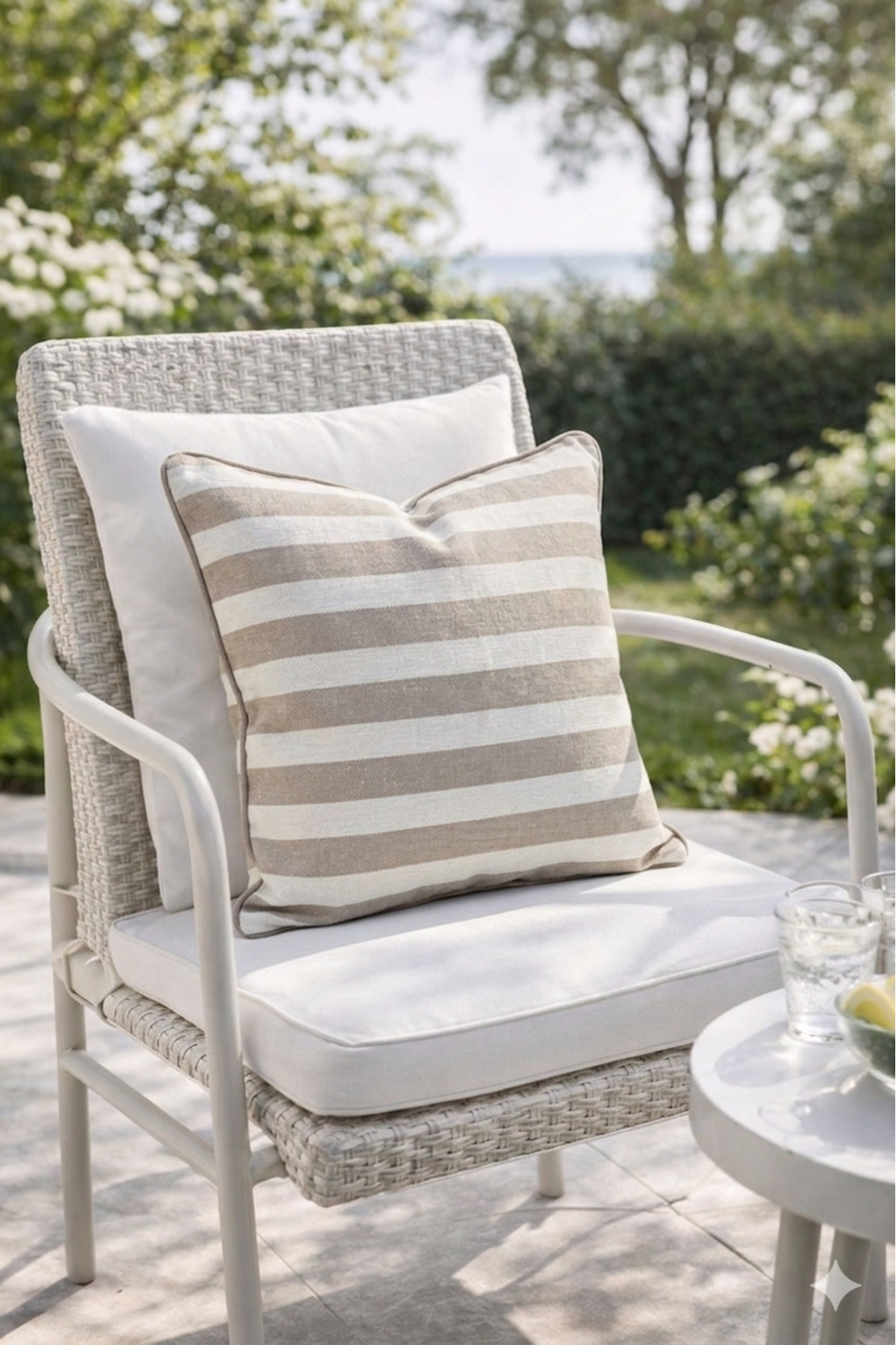 70% Cotton 30% Polyester Striped Cotton Textured Single Pillow Sham - 45x45 cm Decorative Pillowcase