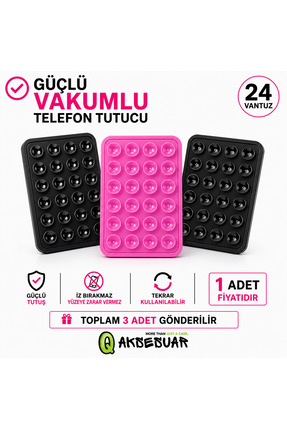 Q Aksesuar Vakumlu Telefon Tutucu 2’li Set – Vantuzlu Kaymaz Telefon Sabitley...